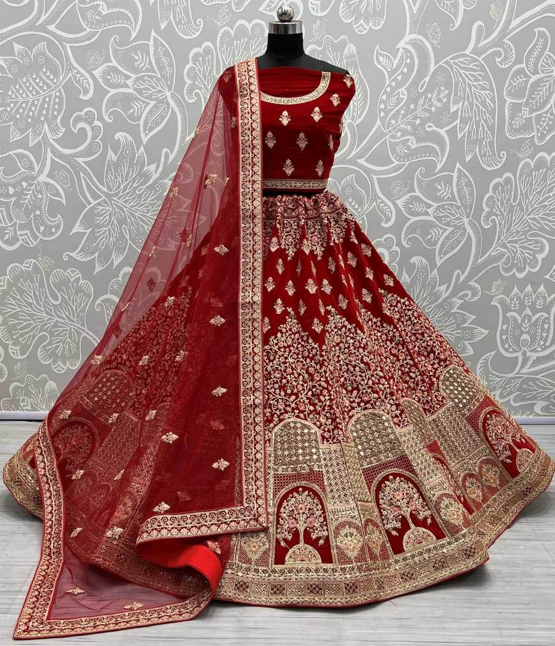 Velvet Chaniya Choli Designer Lehenga for Festive Elegance - MYLUXURY LANE ENTERPRISE
